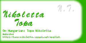 nikoletta topa business card